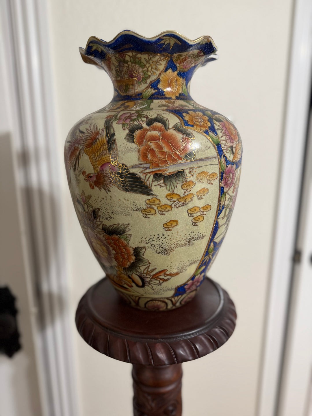 Antique Vases with Wooden Stands