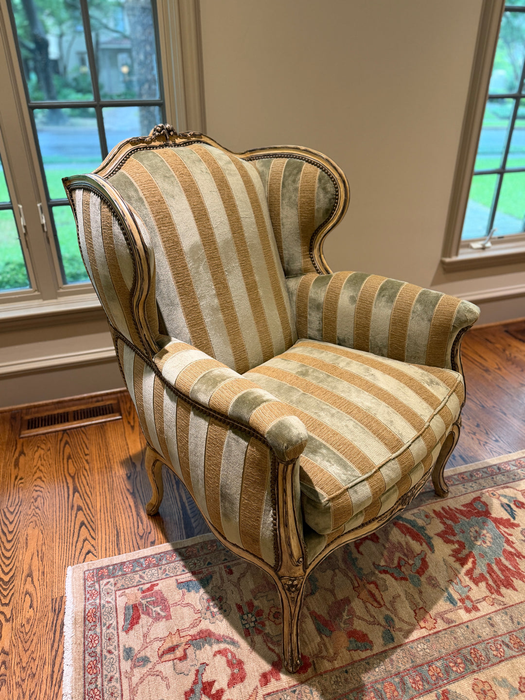 Vintage Provence Winged Accent Chair (Minton-Spidell) (Online Only Item)