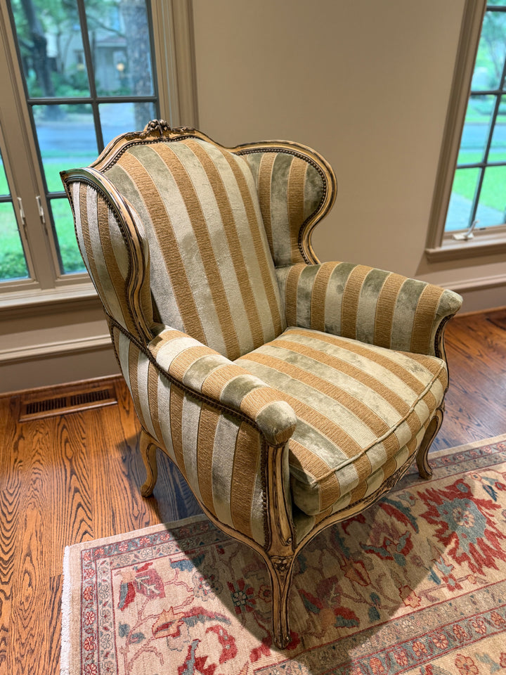 Vintage Provence Winged Accent Chair (Minton-Spidell) (Online Only Item)