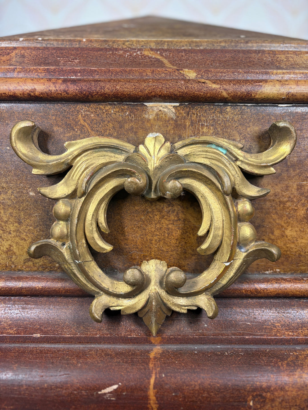 Decorative Wooden Wall Bracket with Gilt Rococo Hardware