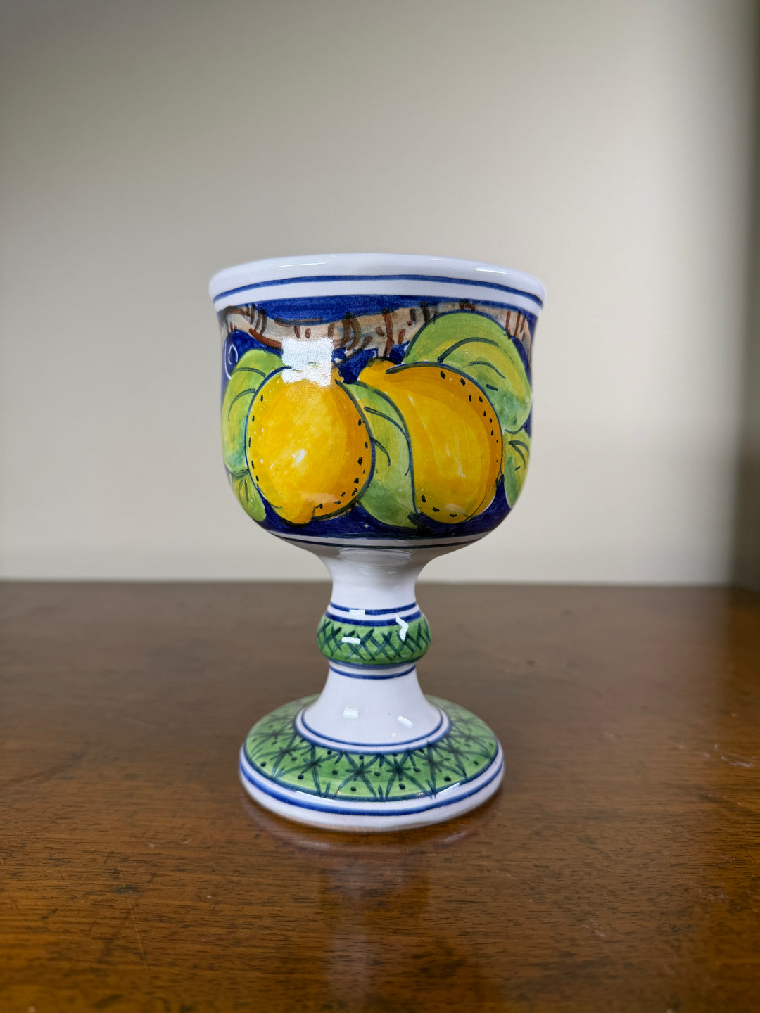 Handpainted Portuguese Service for 4 (Chalice Cups, appetizer plates, dinner plates)