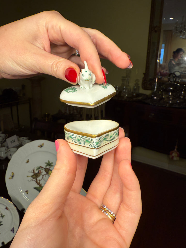 Herend Green Bunny Box