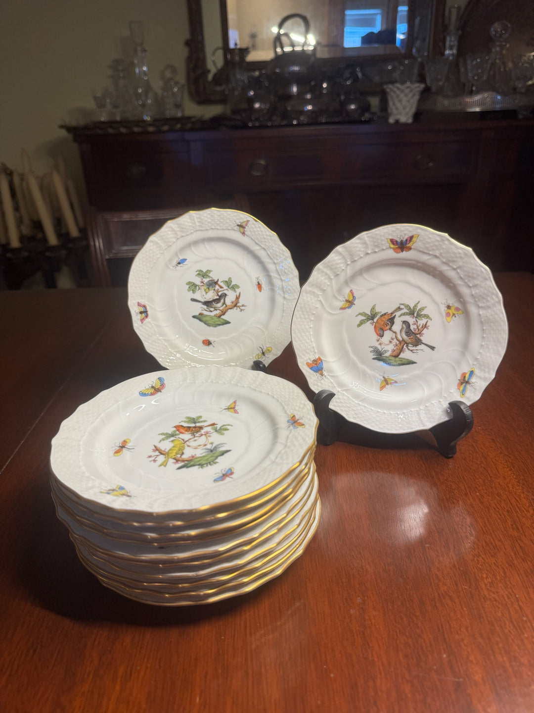 12 Herend Rothshild Bread and Butter Plates