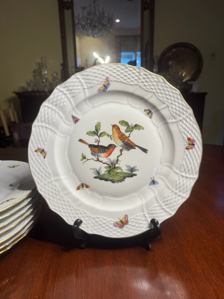 8 Herend Rothschild Dinner Plates (#1527)