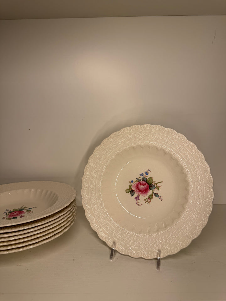 Spode Billingsley Rose Soup Bowls - Set of 8