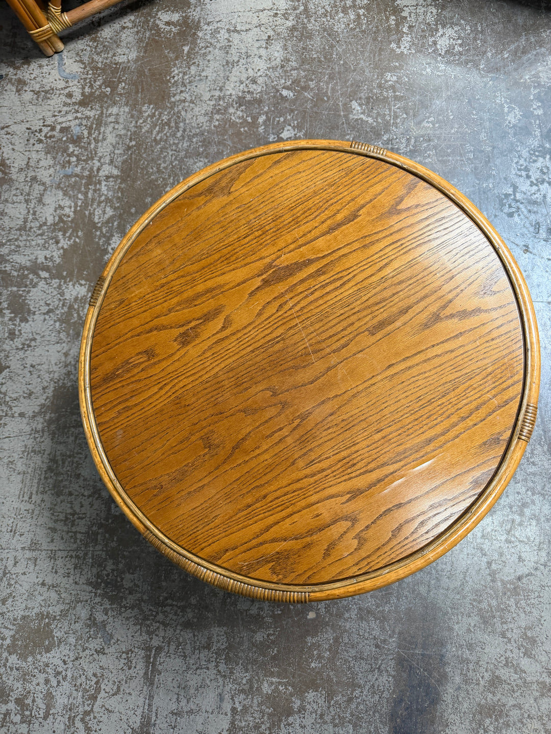 Vintage Circle Bamboo Table