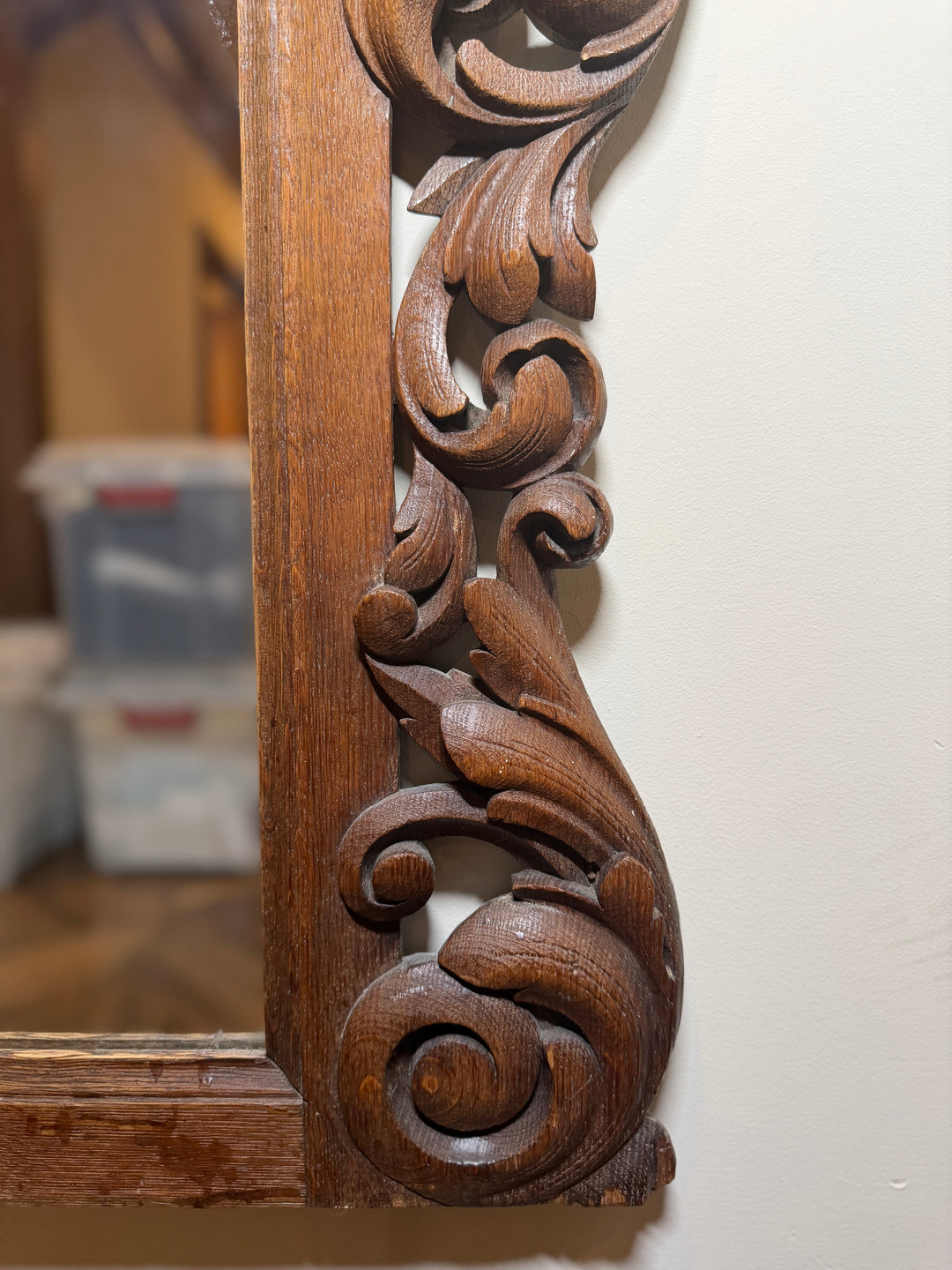 English Carved Oak Mirror