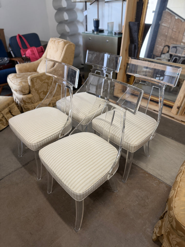 Lucite Klismos Chairs by Hill Manufacturing (Set of 4)