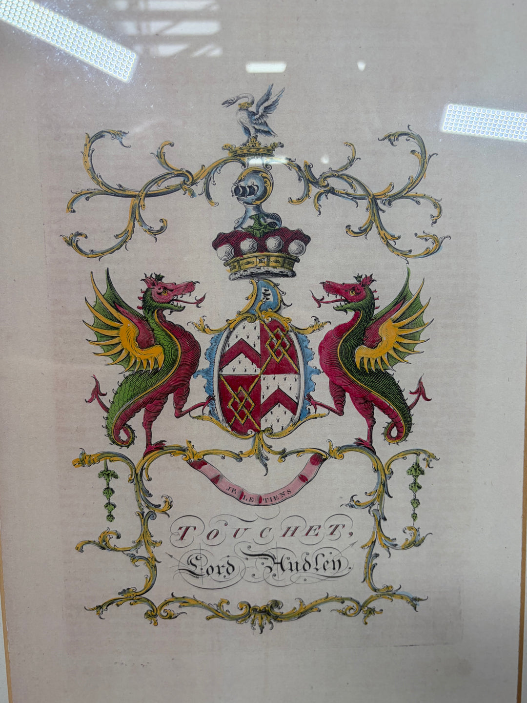 Framed Heraldic Coat of Arms Print – Touchet, Lord Audley