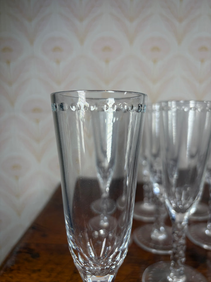 Set of 11 William Yeoward Champagne Flutes
