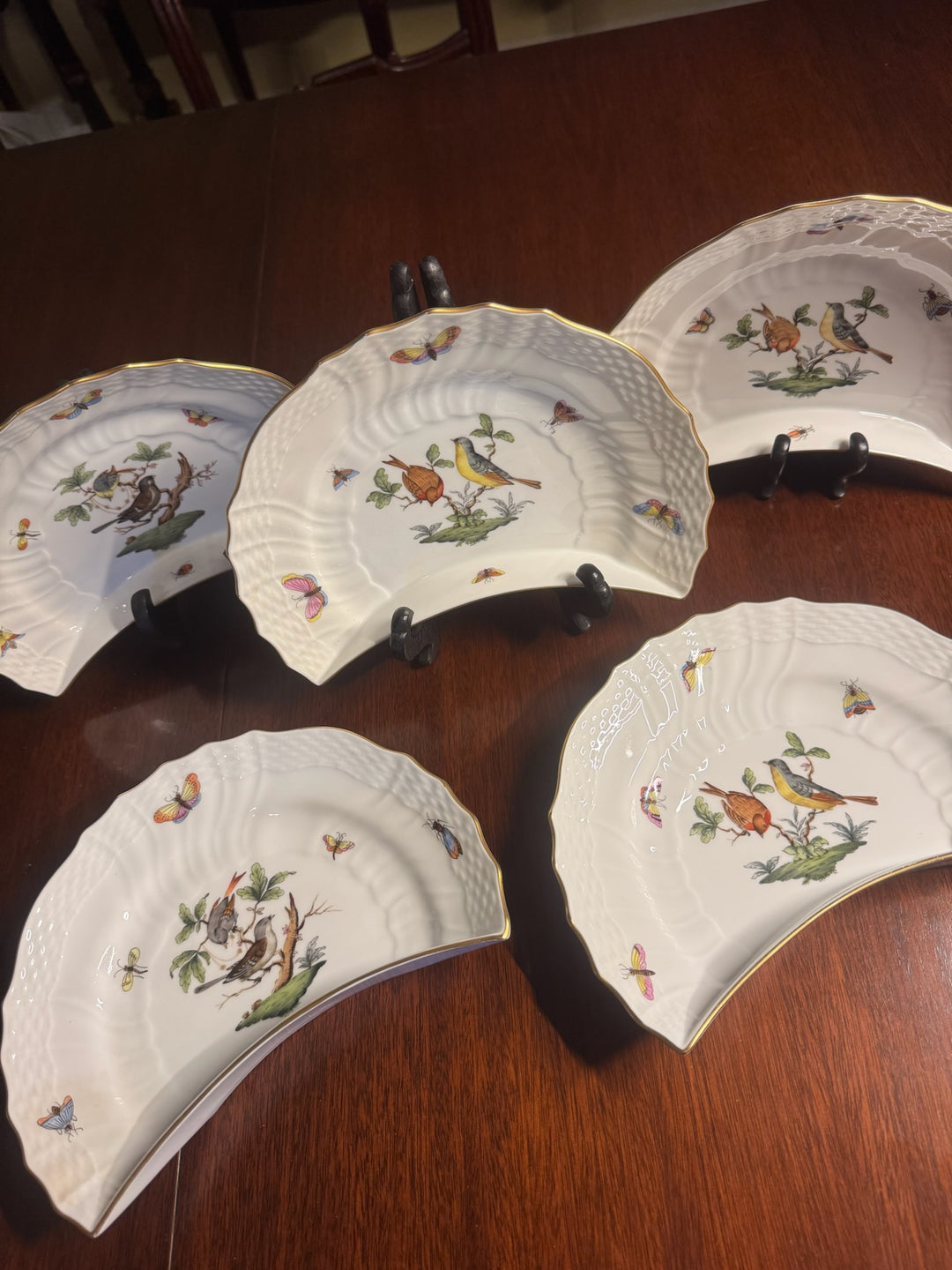 5 Herend Rothschild Salad Plates (#1530)