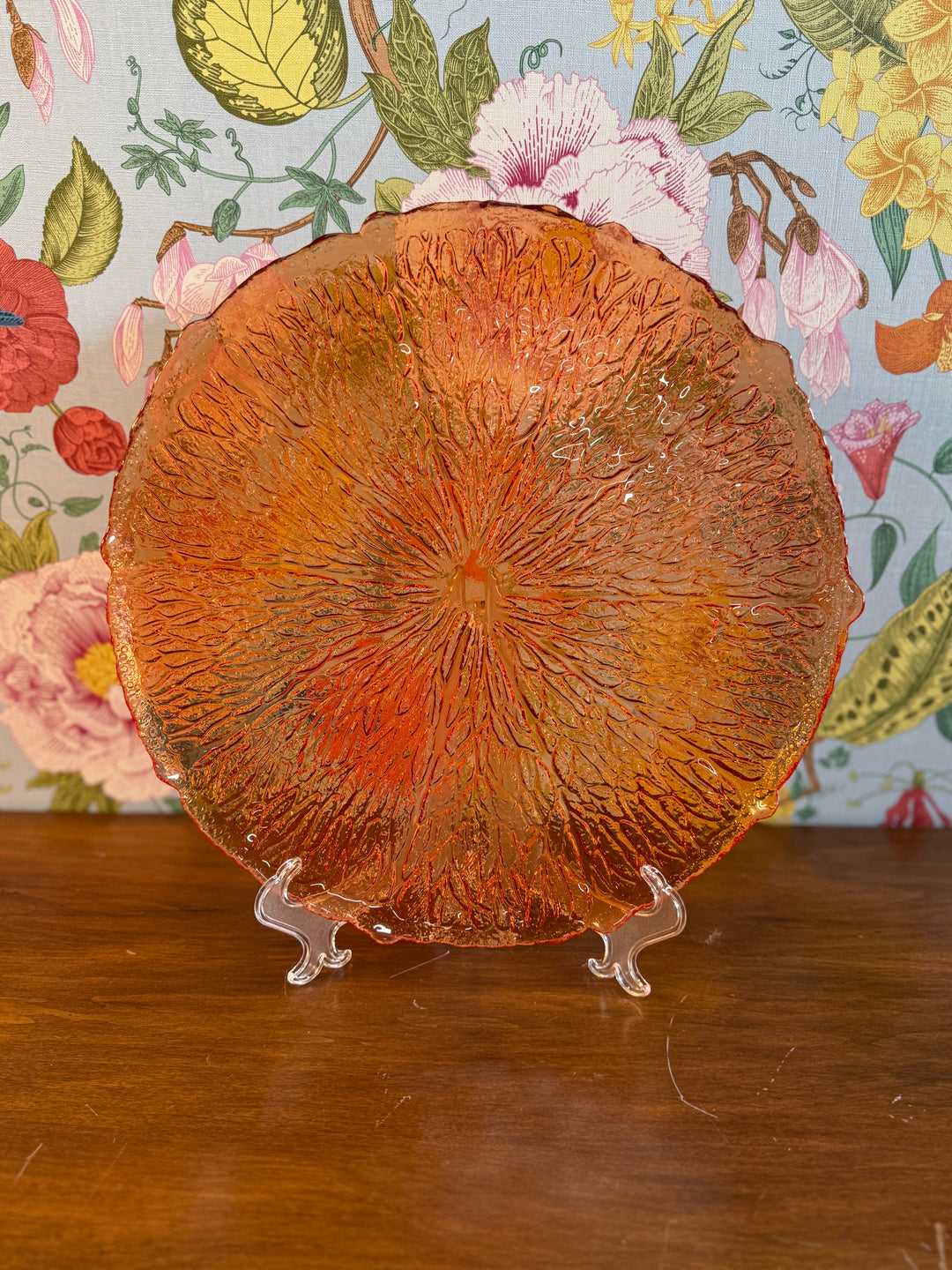 Williams Sonoma Citrus Orange Glass Chargers (Set of 4 in Original Box)