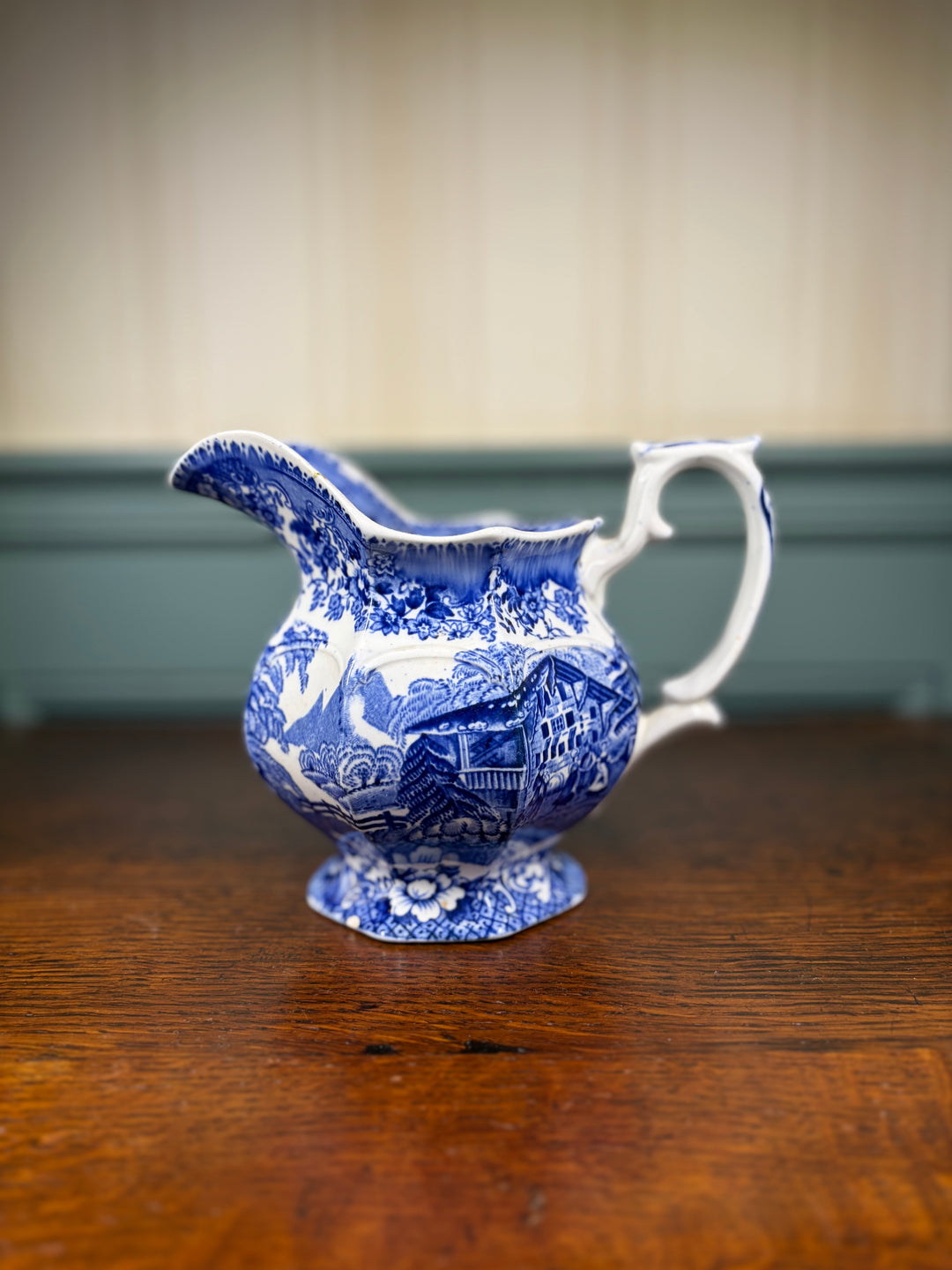 Blue and White Antique Creamer