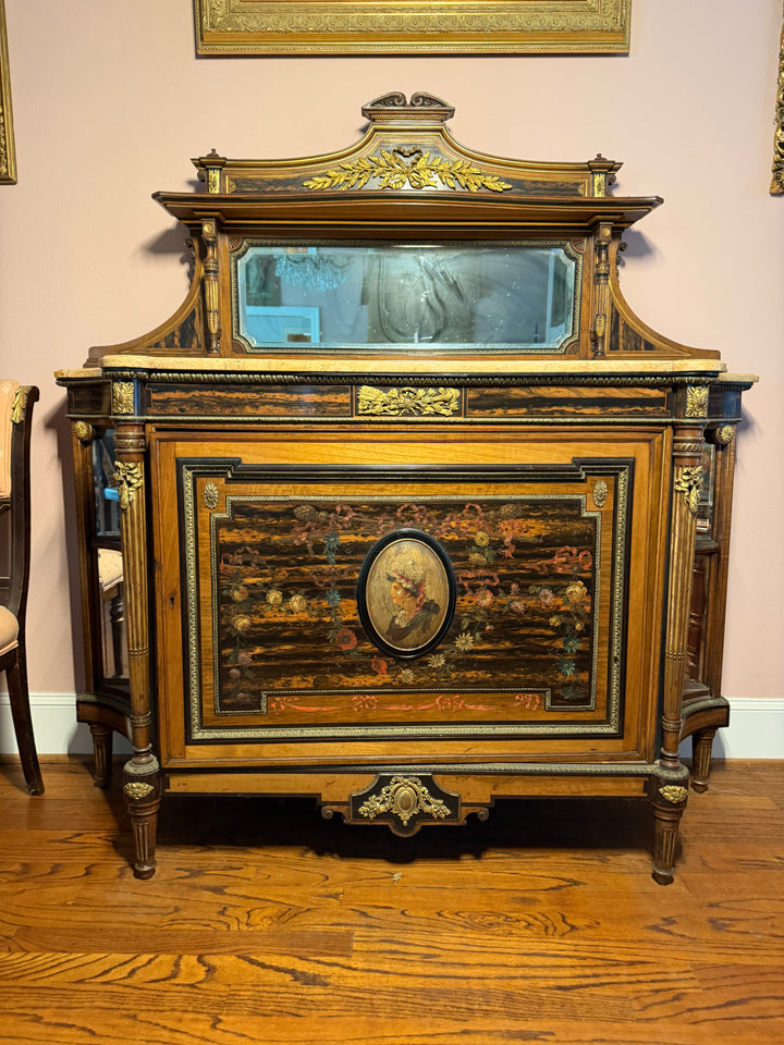 Antique Marble Top Credenza