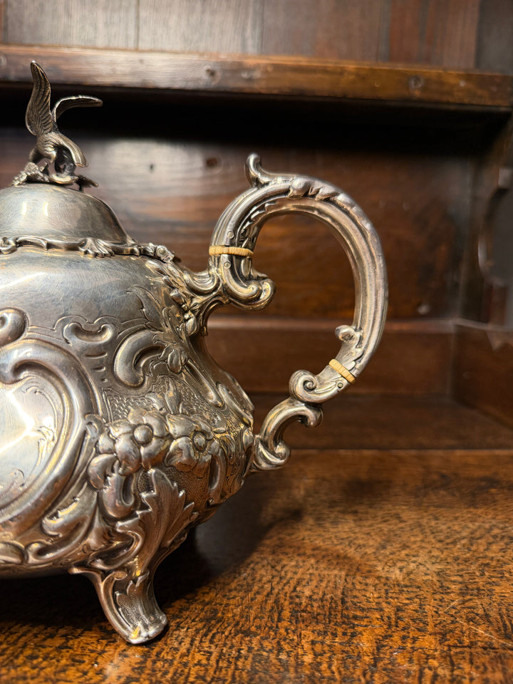 English Victorian Sterling Silver Tea & Coffee Service, Louis XV Pattern