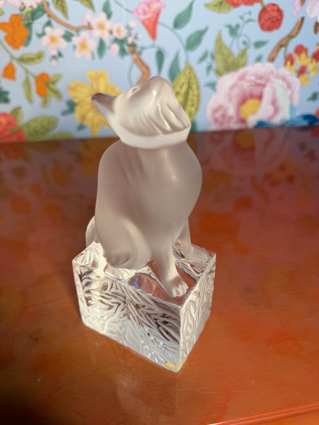 Lalique Cat on Stand