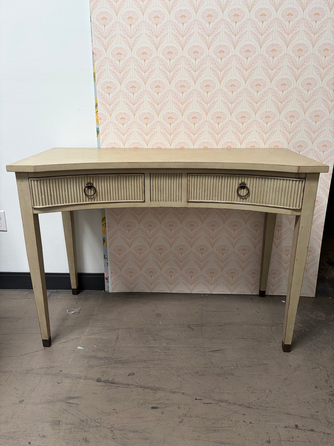 Cream Painted Two-Drawer Console Table