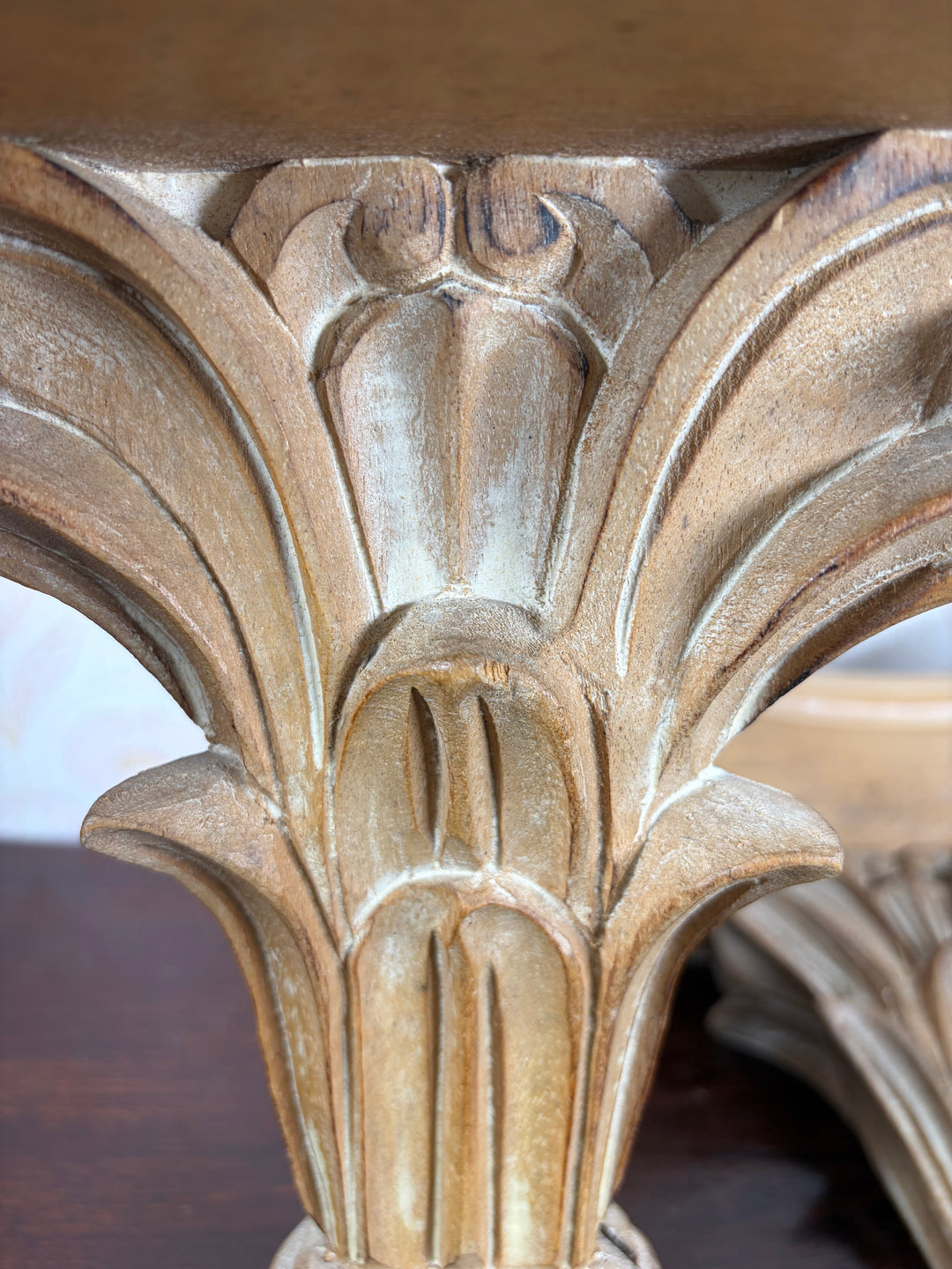 Pair of Gilt Acanthus-Leaf Wall Bracket Shelves (Made in Italy)