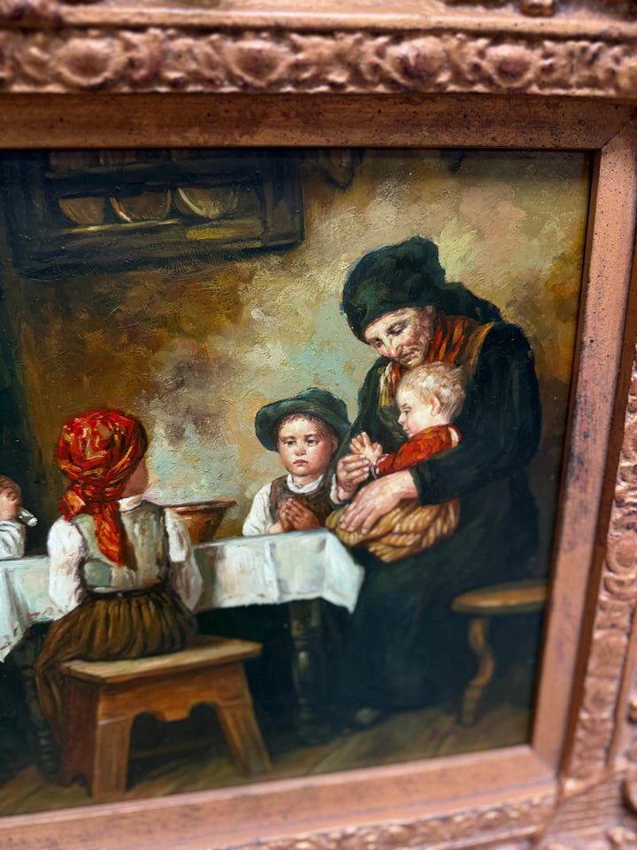Five Children and Caretaker Oil Painting