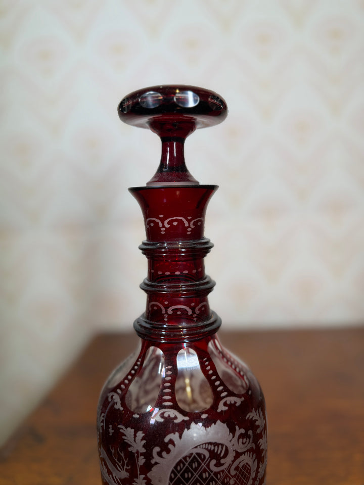 Bohemian Ruby Red Decanter