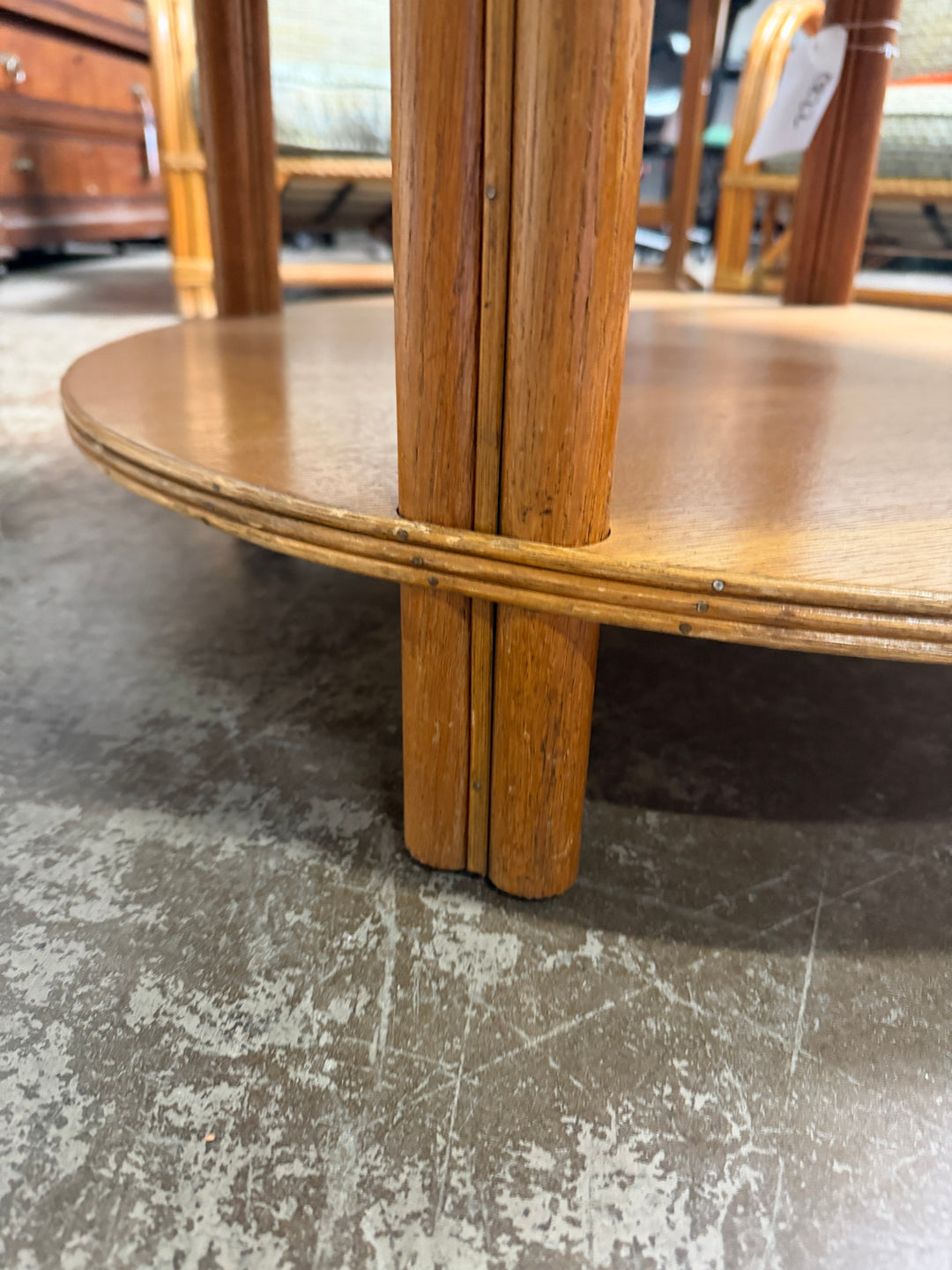 Vintage Circle Bamboo Table