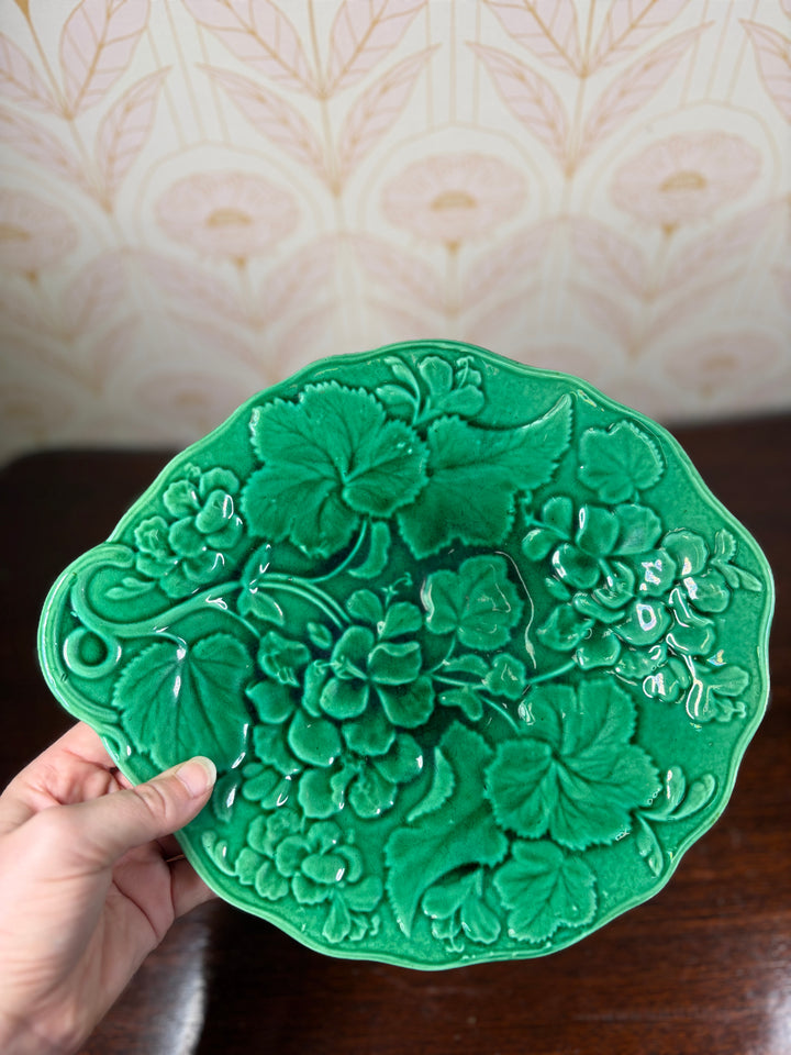 Green Majolica Bread Platter