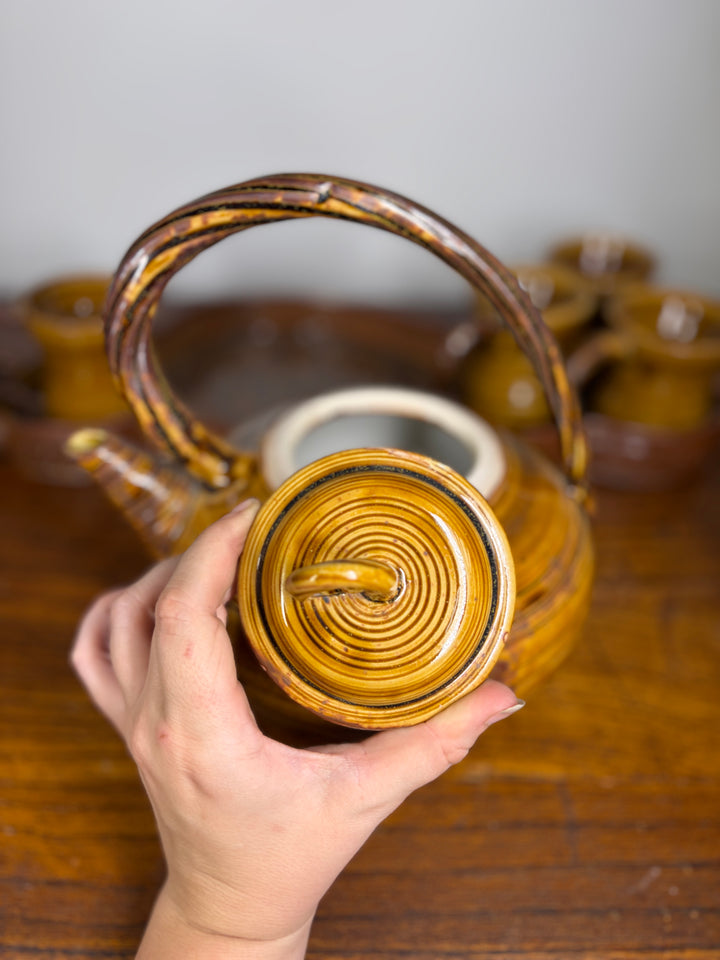 Handmade Studio Pottery Tea Set with Tray