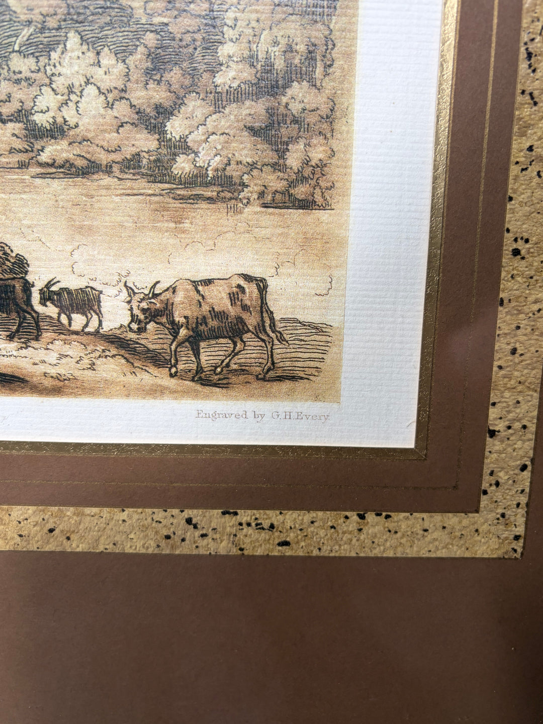Framed Landscape Engraving After Claude Lorraine