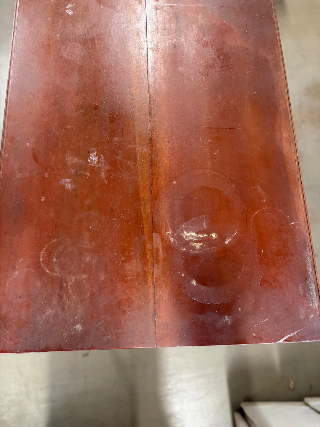 Antique Drop Leaf Table on Wheels