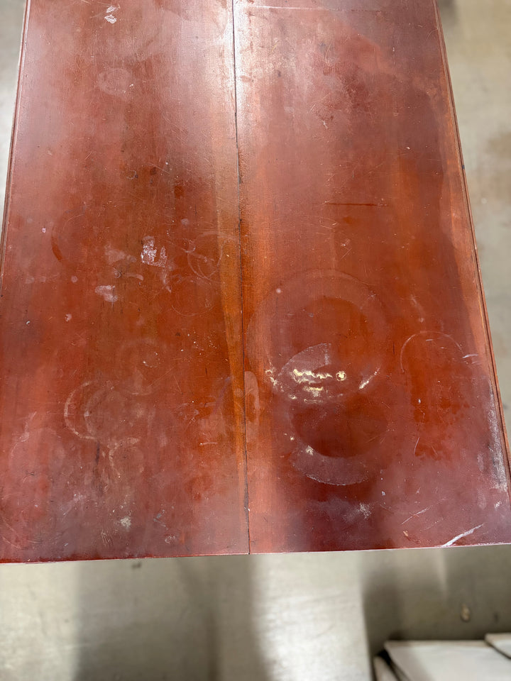 Antique Drop Leaf Table on Wheels