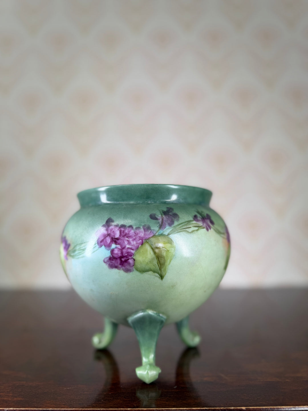 Footed Porcelain Painted Planter