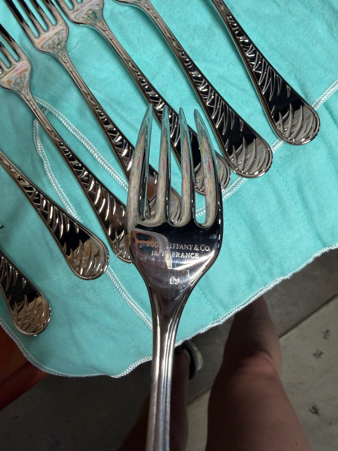 Vintage Tiffany & Co - Set of 16 Stainless Steel Dinner Forks / 16 Salad Forks