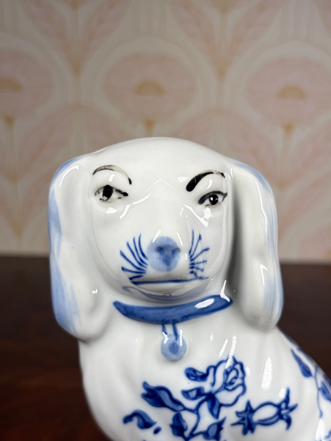 Pair of Blue and White Dogs