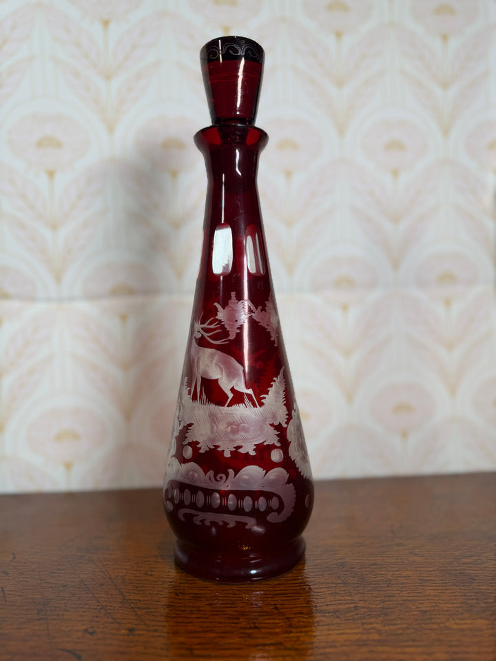 Bohemian Ruby Red Decanter