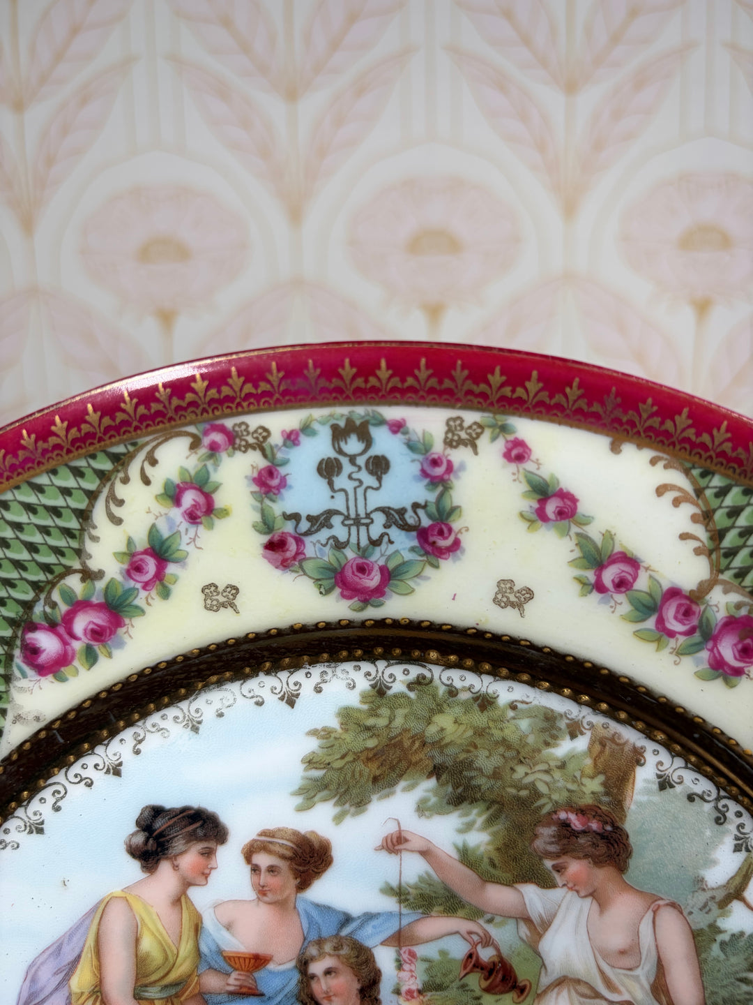 Pair of Vienna-Style Porcelain Cabinet Plates with Classical Figural Scenes
