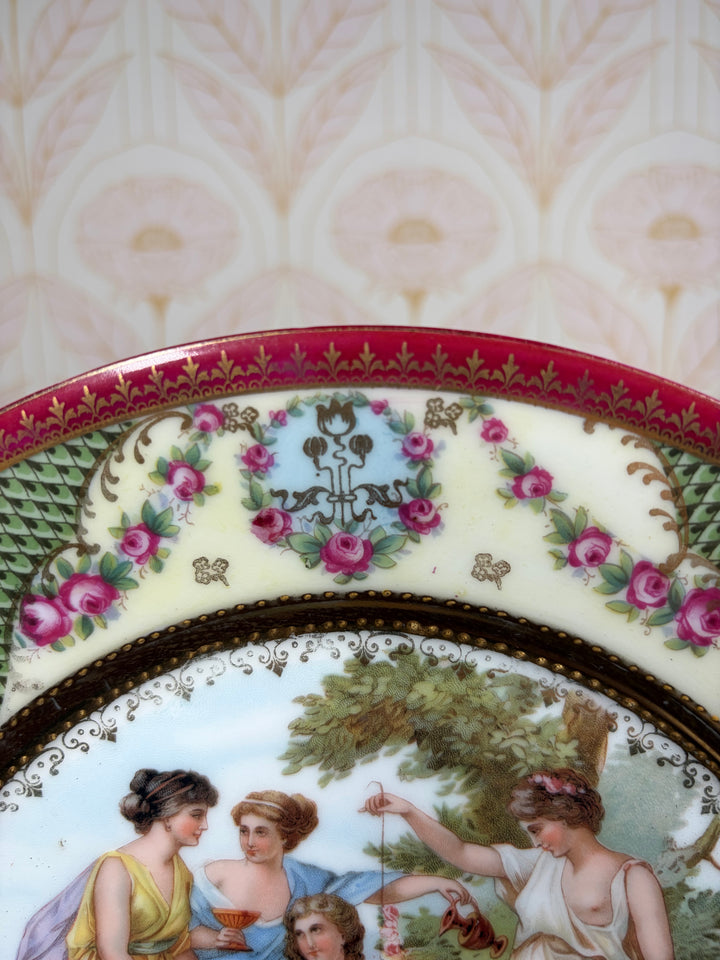 Pair of Vienna-Style Porcelain Cabinet Plates with Classical Figural Scenes