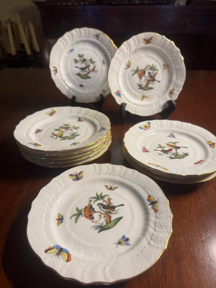 12 Herend Rothshild Bread and Butter Plates