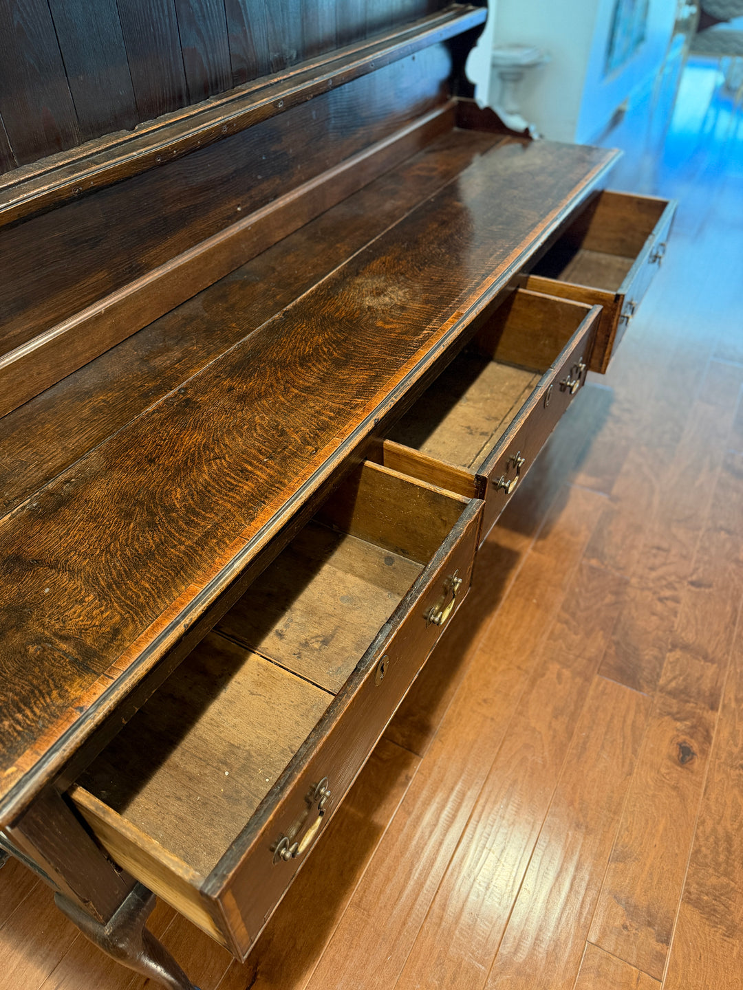 Antique Welsh Oak Dresser with Plate Rack