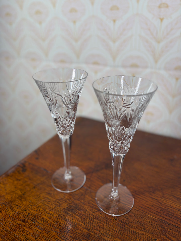 Pair of Waterford Champagne Flutes