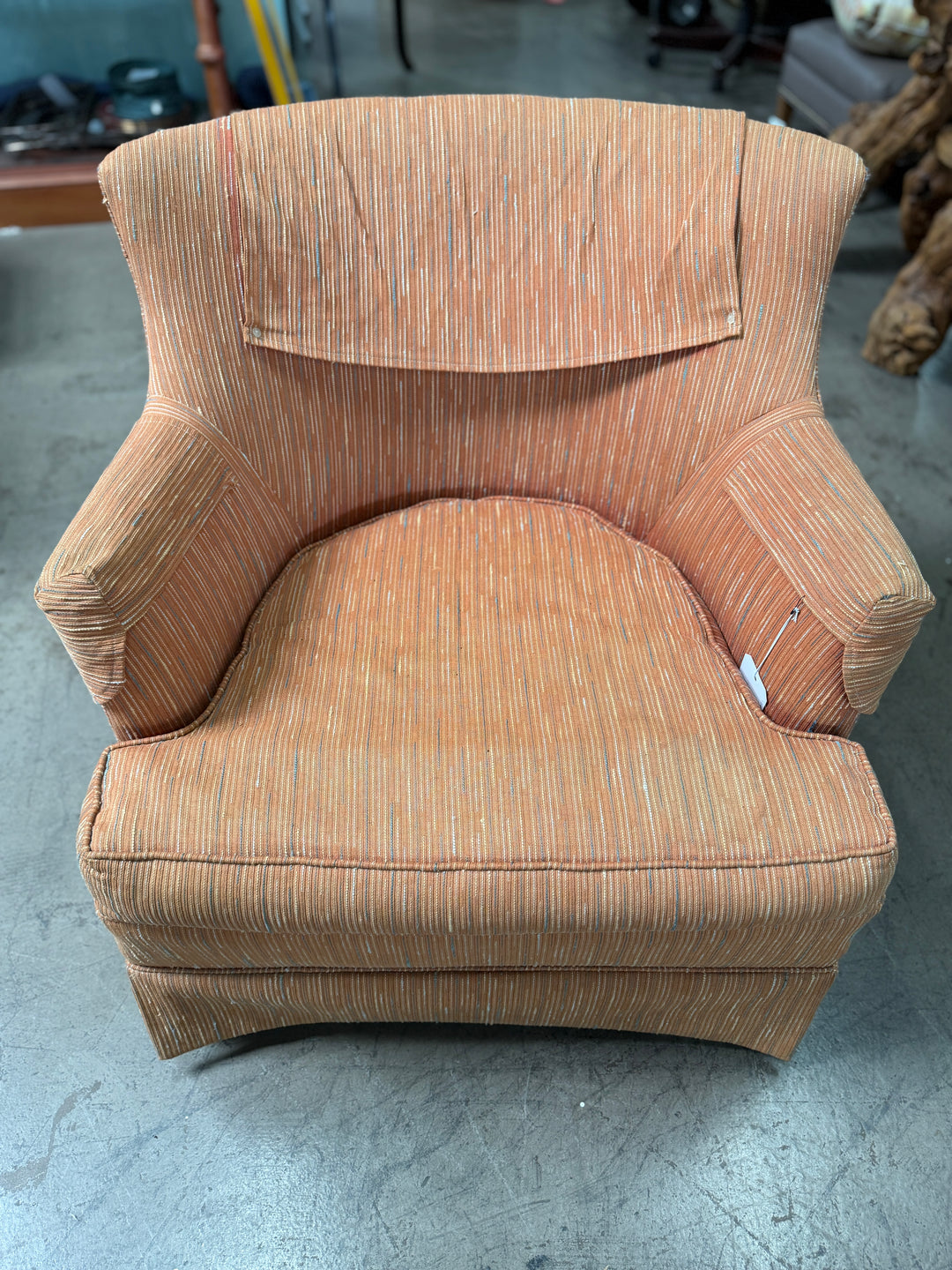 Upholstered Chair - Orange Striped