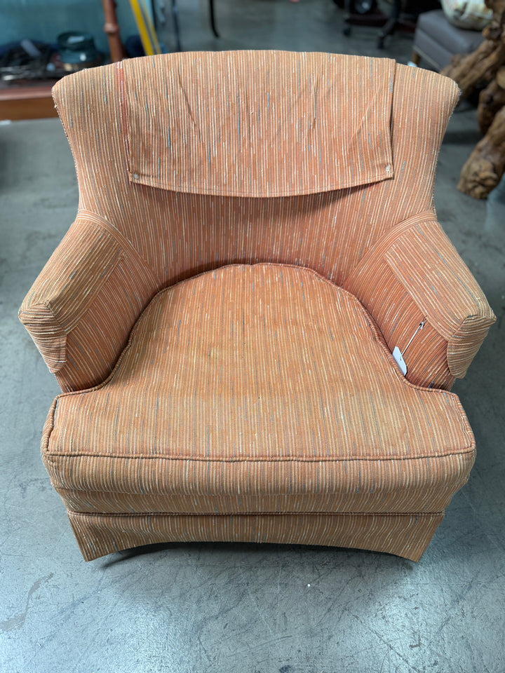 Upholstered Chair - Orange Striped