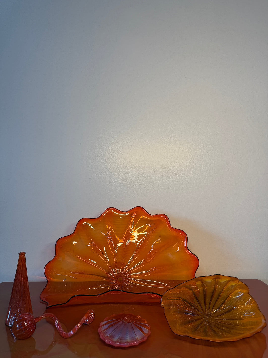 Chihuly Persian Set of 5 with Black Lip Wrap