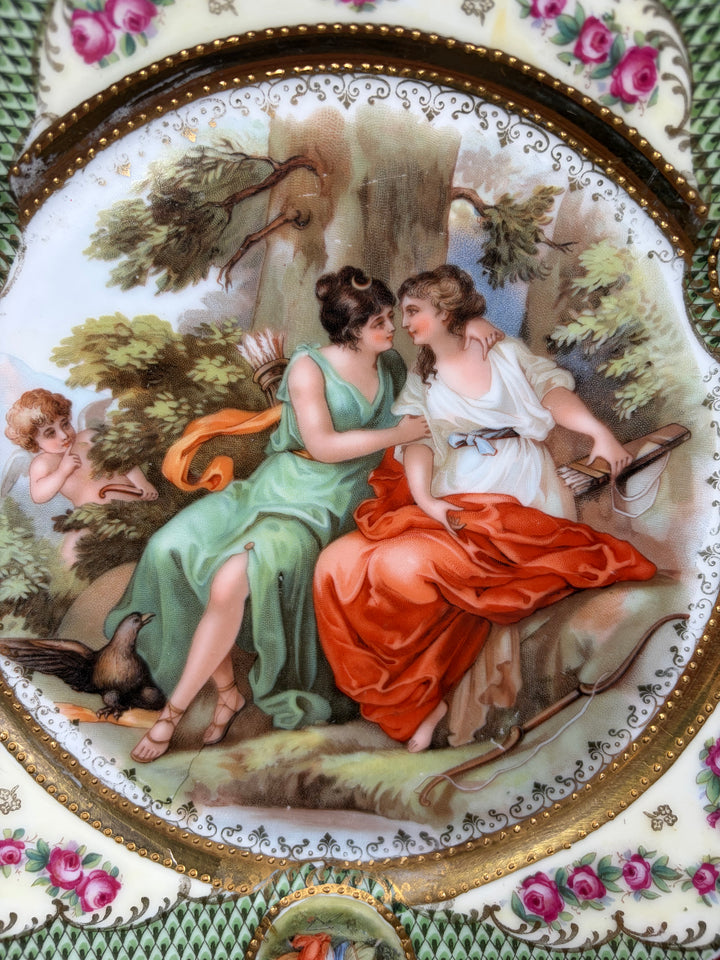 Pair of Vienna-Style Porcelain Cabinet Plates with Classical Figural Scenes