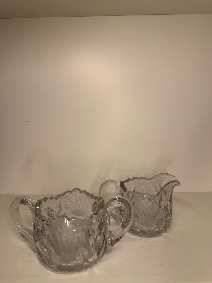 Vintage Glass Sugar & Creamer