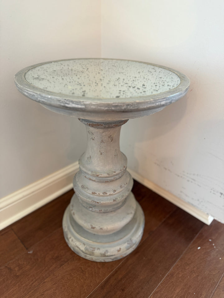 Mercury Glass Pedestal Candle Holder