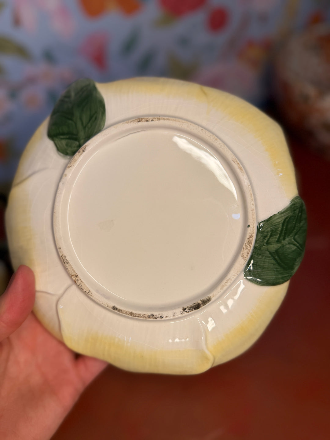 Set of 3 Ceramic Yellow Flower Plates