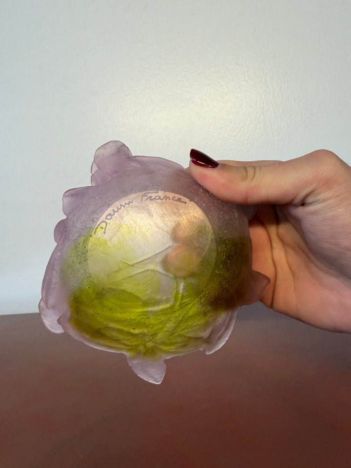 Daum Pate de Verre Rose Bowl