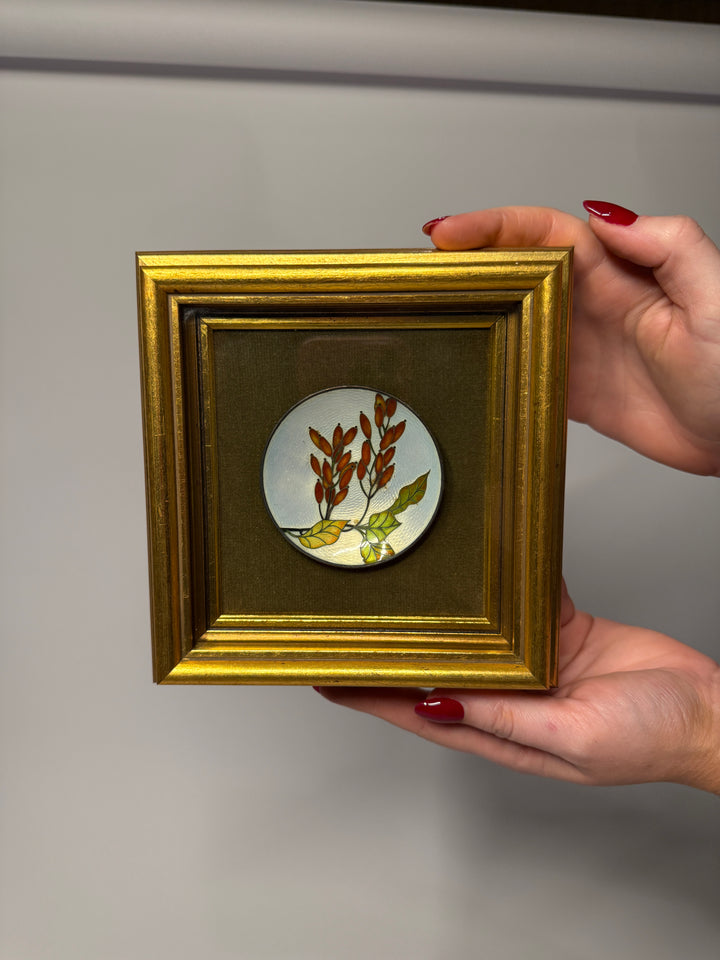 Italian Pietra Dura Circle Dish Framed