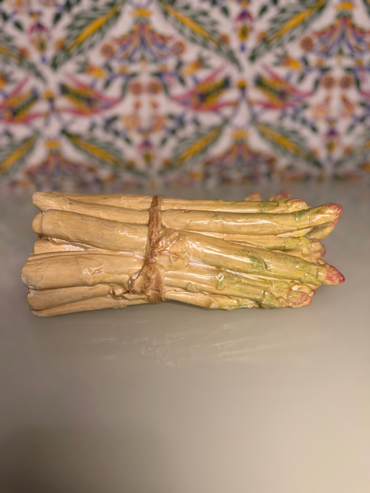Majolica Asparagus Bundle Figurine