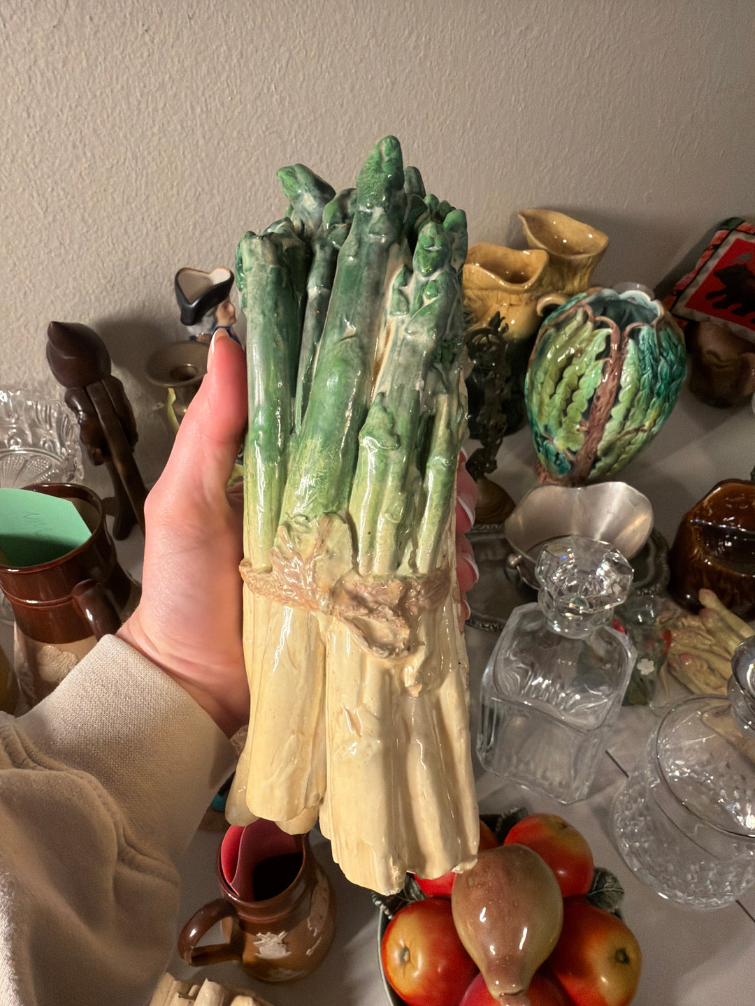 Majolica Asparagus Bundle Figurine